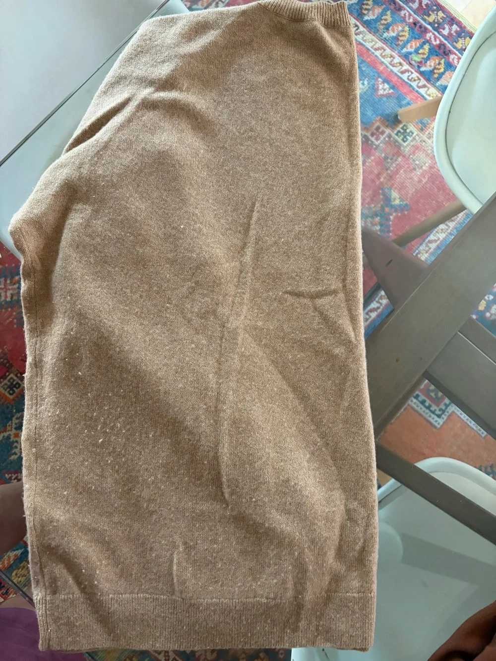 J. Crew V-Neck 100% Cashmere Sweater in Camel Tan